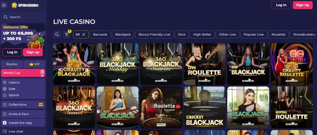 Live Casino met Professionele Dealers